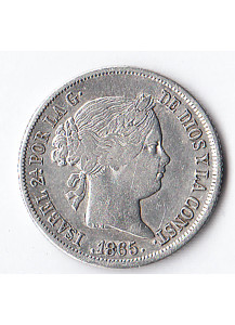 SPAGNA 40 Centimos 1865 Isabella II Spl